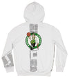 FISLL NBA Men's Boston Celtics Breaking News Newspaper Print Hoodie, White