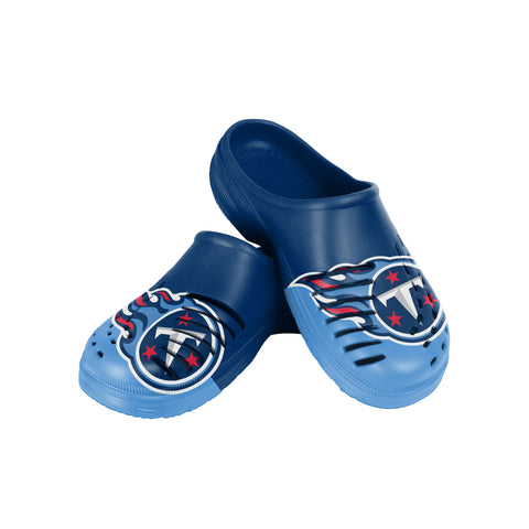 FOCO NFL Men's Tennessee Titans 2023 Colorblock Big Logo Clogs