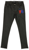 FISLL NBA Men's Philadelphia 76ers Waxed Jeans, Black