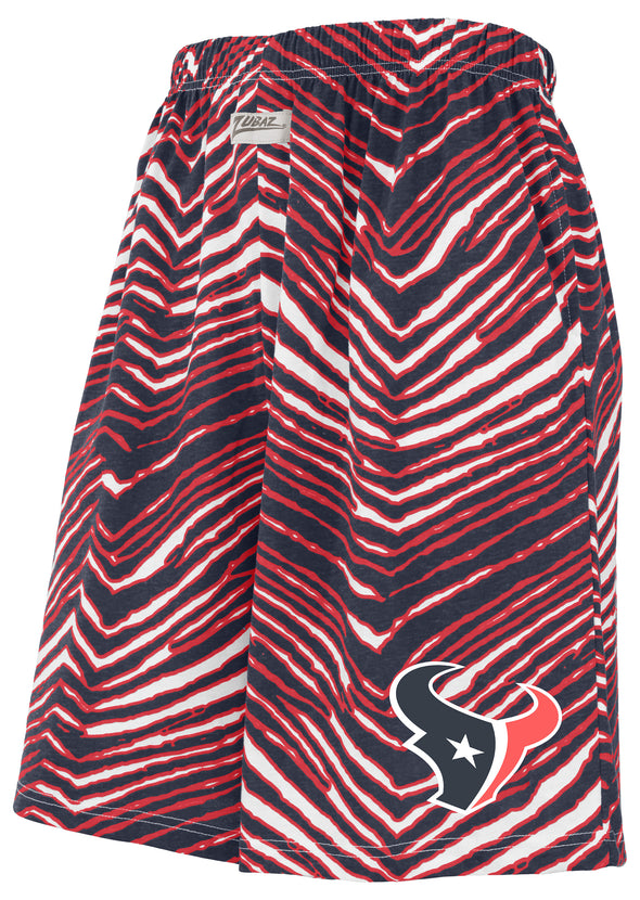 Zubaz NFL Adult Unisex Z88 Zebra Short for Men and Women, Houston Texans