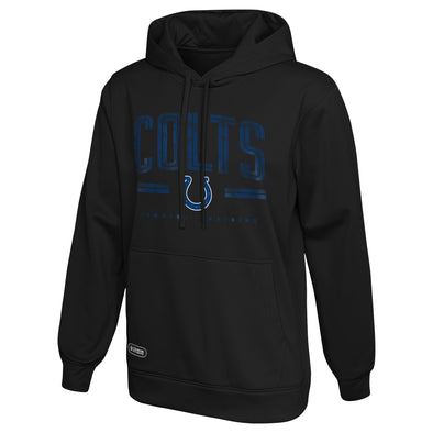 Outerstuff NFL Men's Indianapolis Colts Coin Toss Pull Over Fleece Hoodie, Black