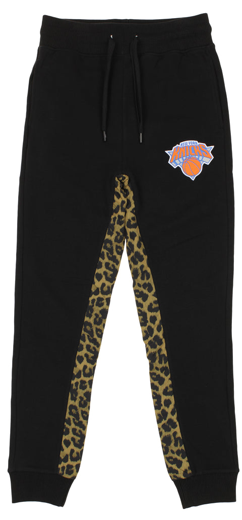FISLL NBA Women's New York Knicks Leopard Print Jogger Pants