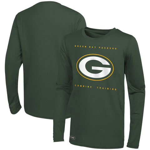 Outerstuff NFL Men's Green Bay Packers Side Drill Long Sleeve Shirt