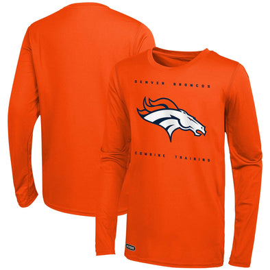 Outerstuff NFL Men's Denver Broncos Side Drill Long Sleeve Shirt