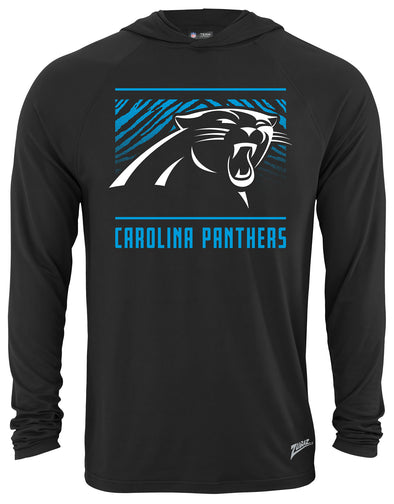 Zubaz NFL Men's Light Weight Team Color Hoodie, Alternate Tunnel Logo, Carolina Panthers