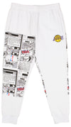 FISLL NBA Men's Los Angeles Lakers Comic Book Jogger, White