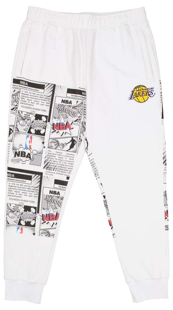 FISLL NBA Men's Los Angeles Lakers Comic Book Jogger, White