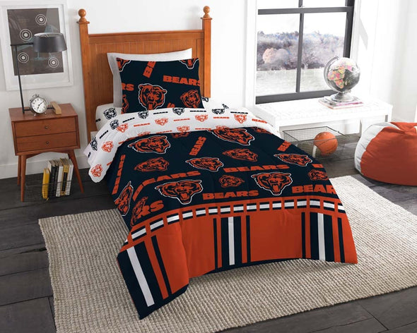 Northwest NFL Chicago Bears Rotary Twin Bed In Bag Set