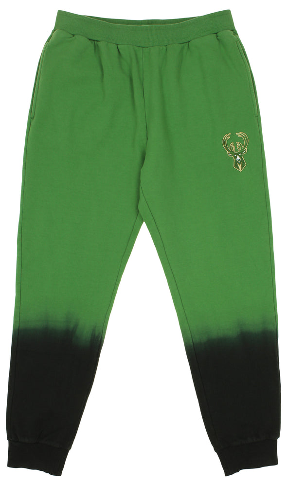 FISLL NBA Men's Milwaukee Bucks Black Dipdye Jogger, Green