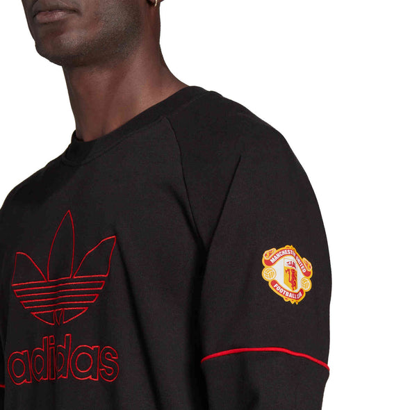 Adidas Originals Men's Manchester United Crew Sweatshirt, Black