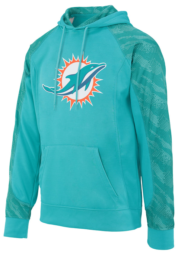 Zubaz NFL Men's Miami Dolphins Elevated Logo Viper Hoodie
