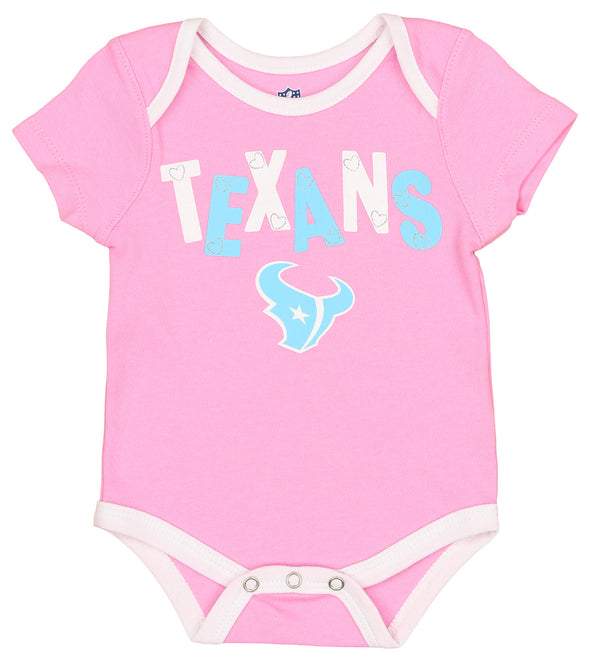 Outerstuff NFL Newborn Girls Houston Texans Cute Team 3-Pack Bodysuits