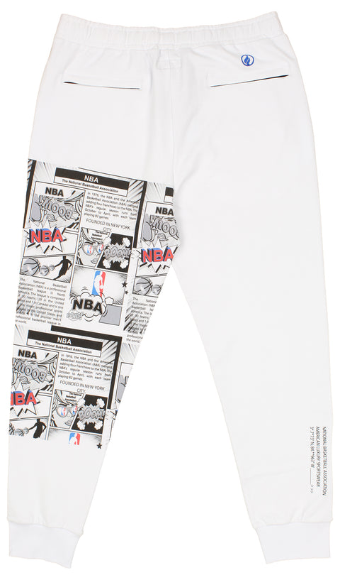 FISLL NBA Men's New York Knicks Comic Book Jogger, White