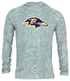 Zubaz NFL Men's Light Weight All Over Post Gray Tonal Hoodie, With Primary Logo, Baltimore Ravens