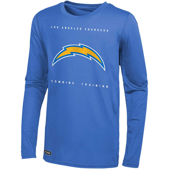 Outerstuff NFL Men's Los Angeles Chargers Side Drill Long Sleeve Shirt