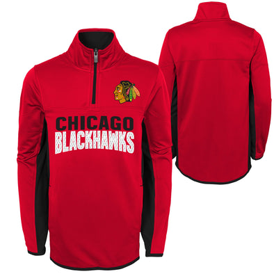 Outerstuff NHL Youth Chicago Blackhawks Team Colorinder Hockey 1/2 Zip Sweatshirt