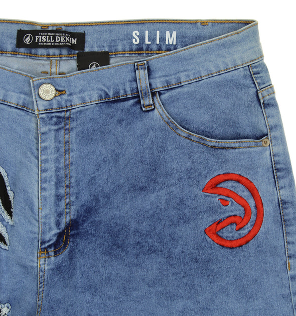 FISLL NBA Men's Atlanta Hawks Knee Length Shorts - Blue