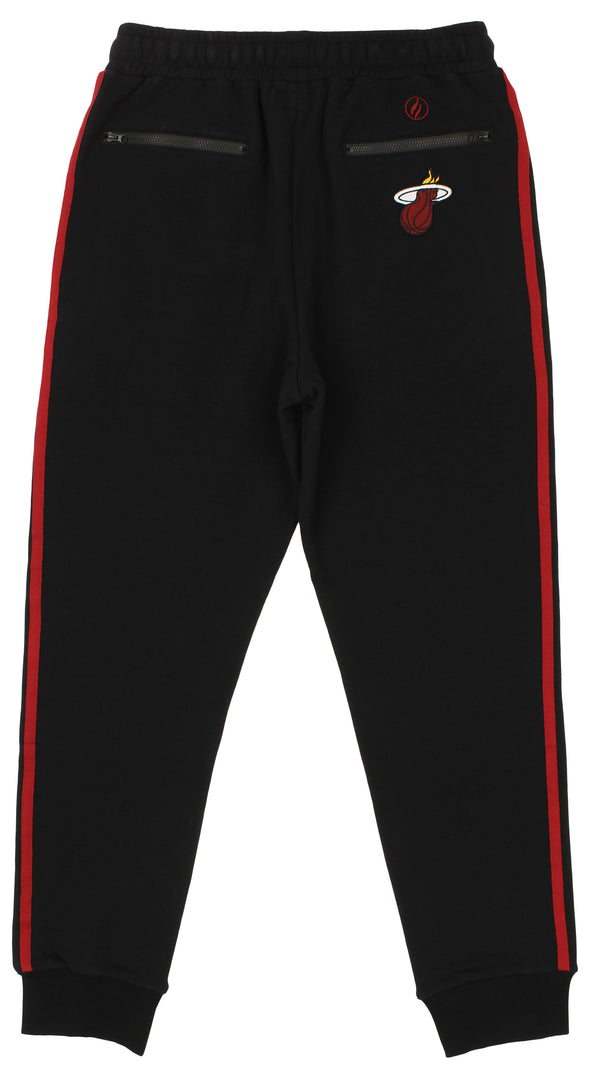 FISLL NBA Men's Miami Heat Striped Detail Jogger, Black