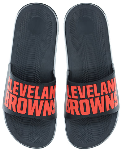 FOCO NFL Men's Cleveland Browns Cropped Big Logo Raised Slides