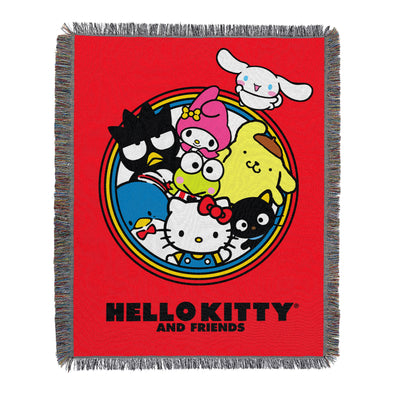 Northwest Hello Kitty And Friends Woven Jacquard Throw Blanket, 46"W x 60"L