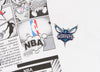 FISLL NBA Men's Charlotte Hornets Comic Book Newspaper Print Hoodie, White