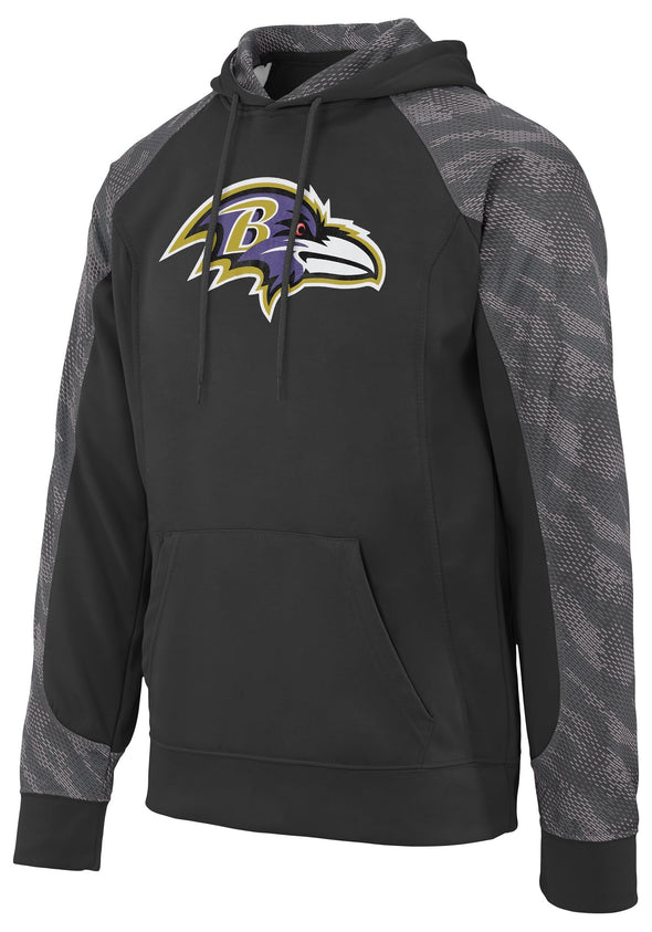 Zubaz NFL Men's Baltimore Ravens Elevated Logo Viper Hoodie