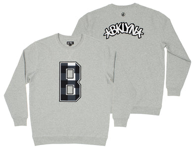 FISLL NBA Men's Brooklyn Nets Sweatshirt Top, Gray
