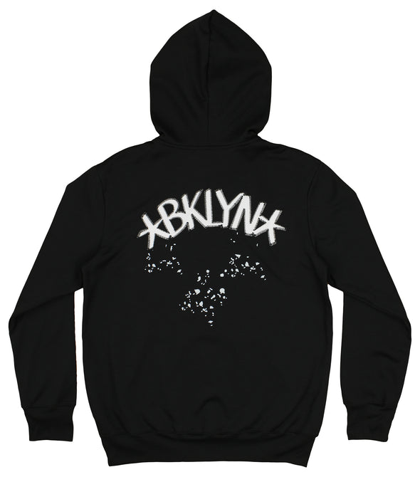 FISLL NBA Men's Brooklyn Nets Pullover Hoodie with Paint Splatter Logo