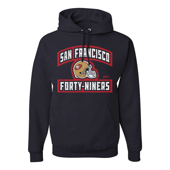 Zubaz NFL San Francisco 49Ers Unisex Pullover Fleece Hoodie for Adult Men and Women, Z2T Helmet Outline, Black