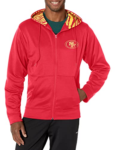 Zubaz NFL Men's San Francisco 49ers Team Full Zip Up Hoodie With Zebra Accents