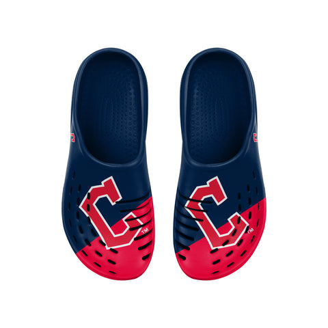 FOCO MLB Men's Cleveland Guardians 2023 Colorblock Big Logo Clogs