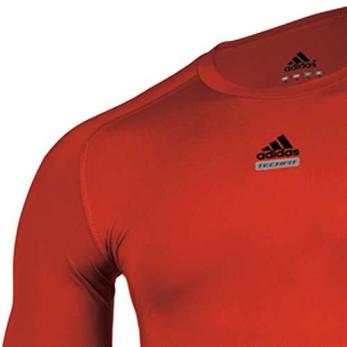 adidas Men's Techfit Cut and Sew Short Sleeve Tee, Orange