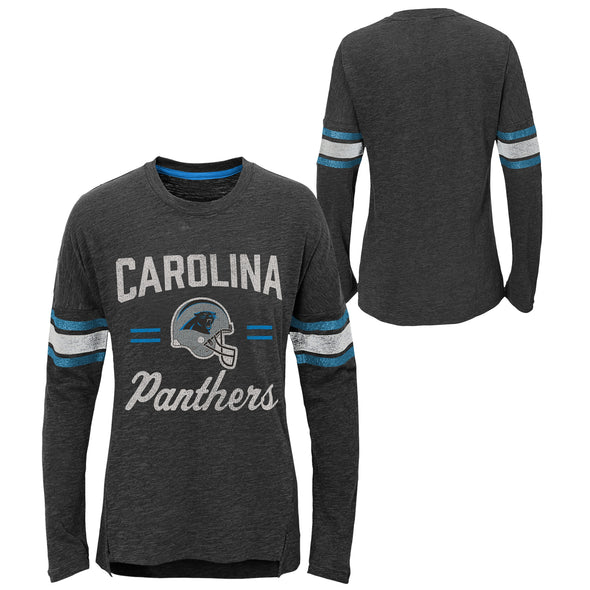 Outerstuff NFL Youth Girls Carolina Panthers Team Captain Long Sleeve T-Shirt