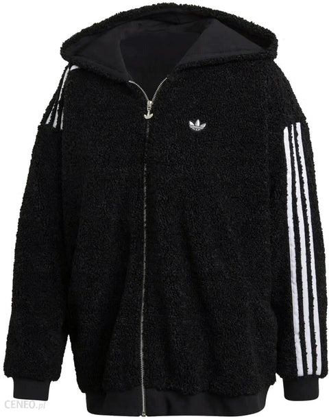 Adidas Women's Originals Full Zip Fleece Hoodie Jacket, Black