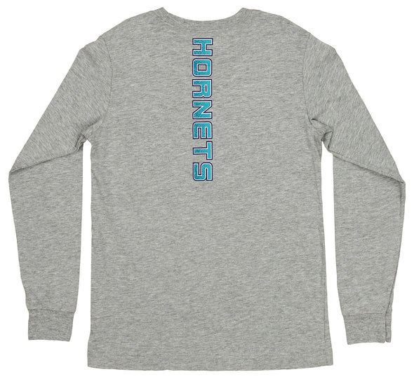 Outerstuff NBA Youth Boys Charlotte Hornets Long Sleeve T-Shirt, Grey