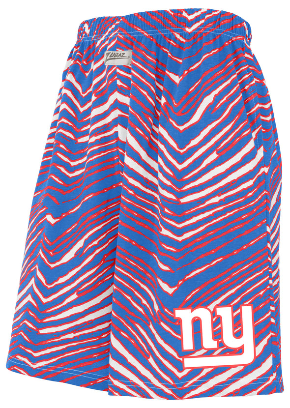 Zubaz NFL Adult Unisex Z88 Zebra Short for Men and Women, New York Giants