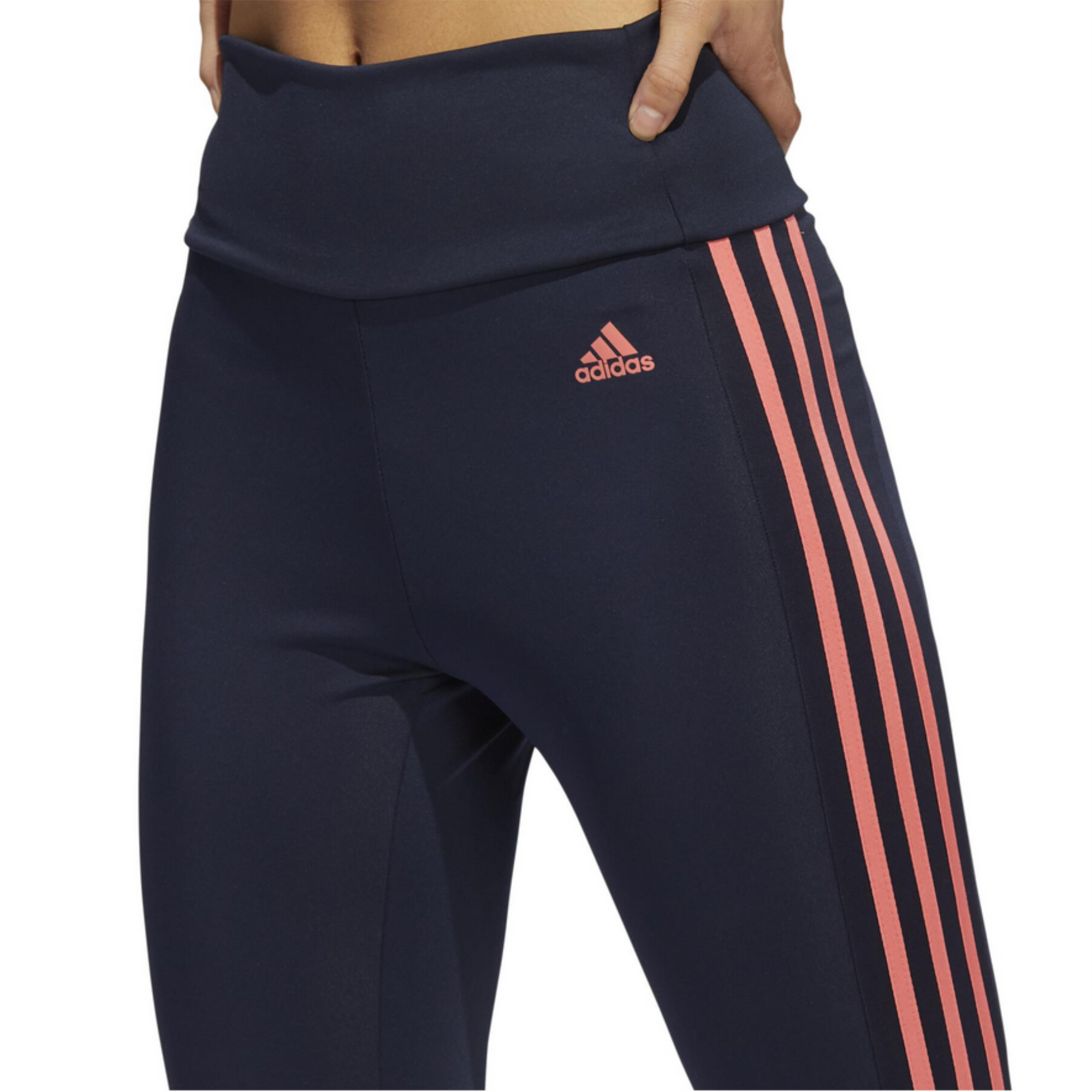adidas leggings 3 stripes orange