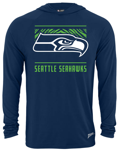 Zubaz NFL Men's Light Weight Team Color Hoodie, Alternate Tunnel Logo, Seattle Seahawks