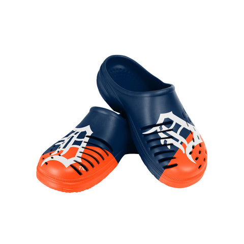 FOCO MLB Men's Detroit Tigers 2023 Colorblock Big Logo Clogs
