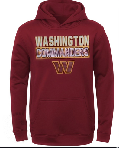 Outerstuff NFL Youth Washington Commanders Pullover Performance Fleece Hoodie