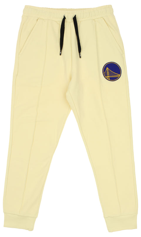 FISLL NBA Men's Golden State Warriors Solid Fleece Jogger, Cream