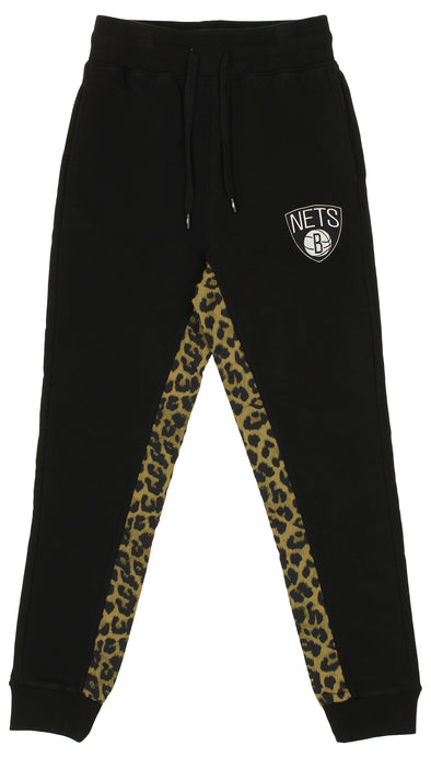 FISLL NBA Women's Brooklyn Nets Leopard Print Jogger Pants