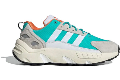 Adidas Men's ZX 22 Boost Shoes, Cloud White/Semi Mint Rush/Semi Solar Orange