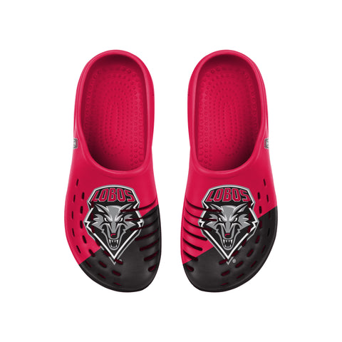 FOCO NCAA Men's New Mexico Lobos 2023 Colorblock Big Logo Clogs