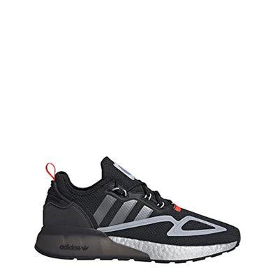 Adidas Originals Men's ZX 2K Boost Shoes, Core Black/Halo Silver/Glow Blue