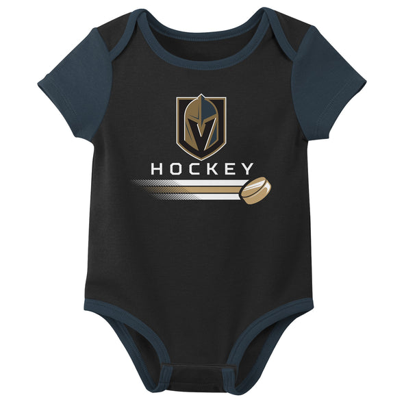 Outerstuff NHL Infant Unisex Las Vegas Golden Knights Variery 3-Pack Bodysuit Set