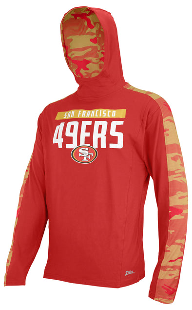 Zubaz NFL Men's San Francisco 49ers Lightweight Elevated Hoodie with Camo Accents