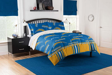 Northwest NFL Los Angeles Chargers Rotary Queen Bed In Bag Set