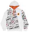 FISLL NBA Men's Phoenix Suns Comic Book Newspaper Print Hoodie, White