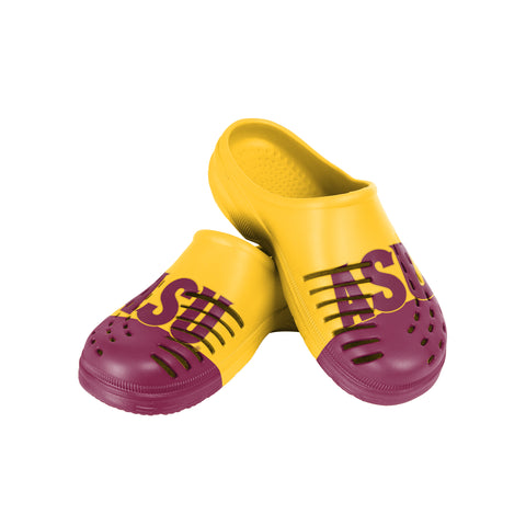 FOCO NCAA Men's Arizona State Sun Devils 2023 Colorblock Big Logo Clogs